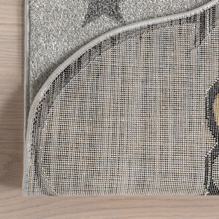 Kids Sleeping Bear Area Rug Light Grey 120x160 cm