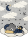 Kids Sleeping Bear Area Rug Light Grey 120x160 cm