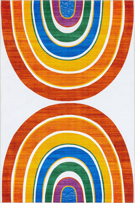 Tappeto lavabile per bambini doppio arcobaleno 120 cm x 170 cm