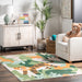 Kids Washable Jungle Tiger Rug 100x150 cm Green