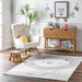 Kids Washable Light Grey Lion Stenciled Rug 120x170 cm