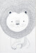 Kids Washable Light Grey Lion Stenciled Rug 120x170 cm