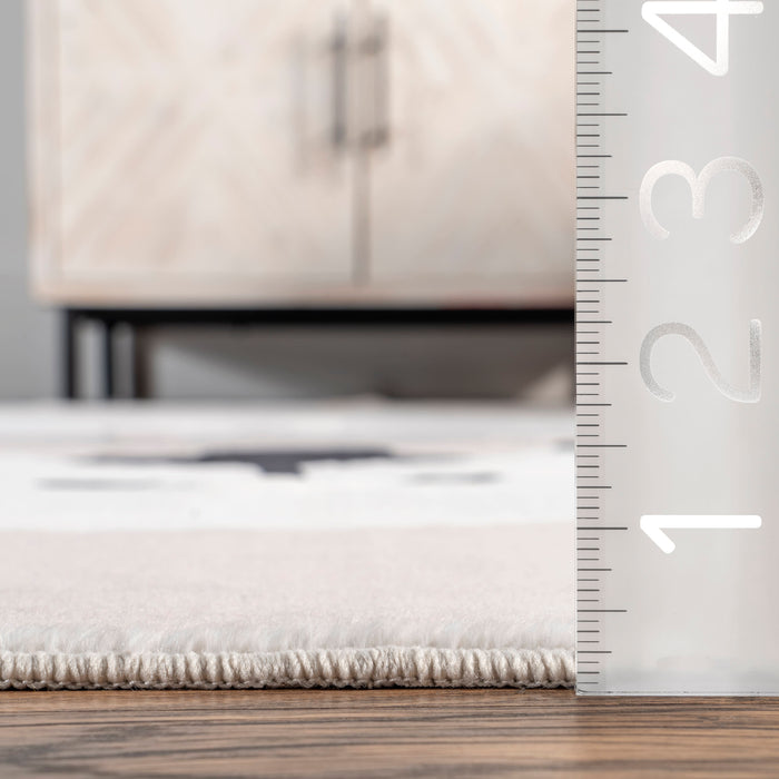 Kids Washable Light Grey Otter Rug for Playrooms and Nurseries