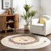 Kids Washable Multicolor Lion Rug for Playroom and Nursery