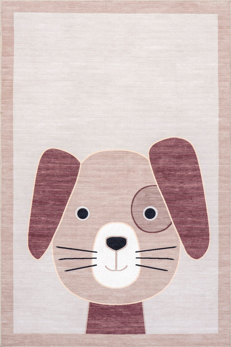 Kids Washable Puppy Rug for Playroom 120x160 cm Light Grey
