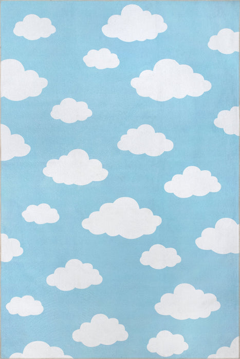 Tappeto lavabile per bambini Azzurro 140x200 cm