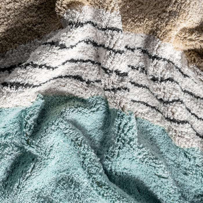 Kids Washable Rug Moss Green Rainbow Design 120x180 cm