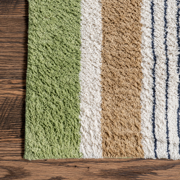 Kids Washable Rug Moss Green Rainbow Design 120x180 cm