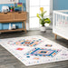 Tappeto per bambini con forme lavabili, 120 cm, bianco multicolore