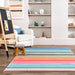 Kids Washable Striped Area Rug in Multicolor for Nursery