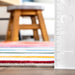 Kids Washable Striped Area Rug in Multicolor for Nursery