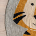 Kids Washable Tiger Rug For Playroom In Grey Color