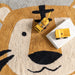 Kids Washable Tiger Rug For Playroom In Grey Color