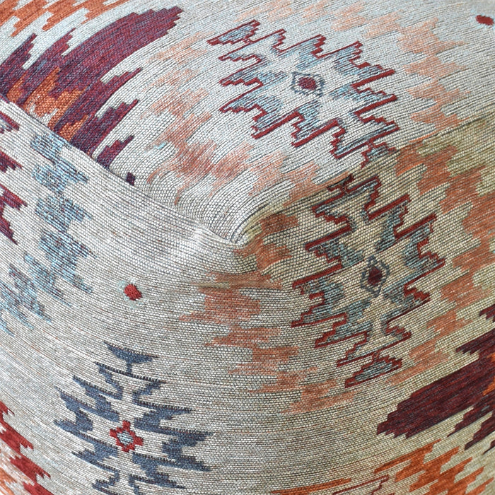 Kilim Design Pouf in Acrylic and Polyester Fabric