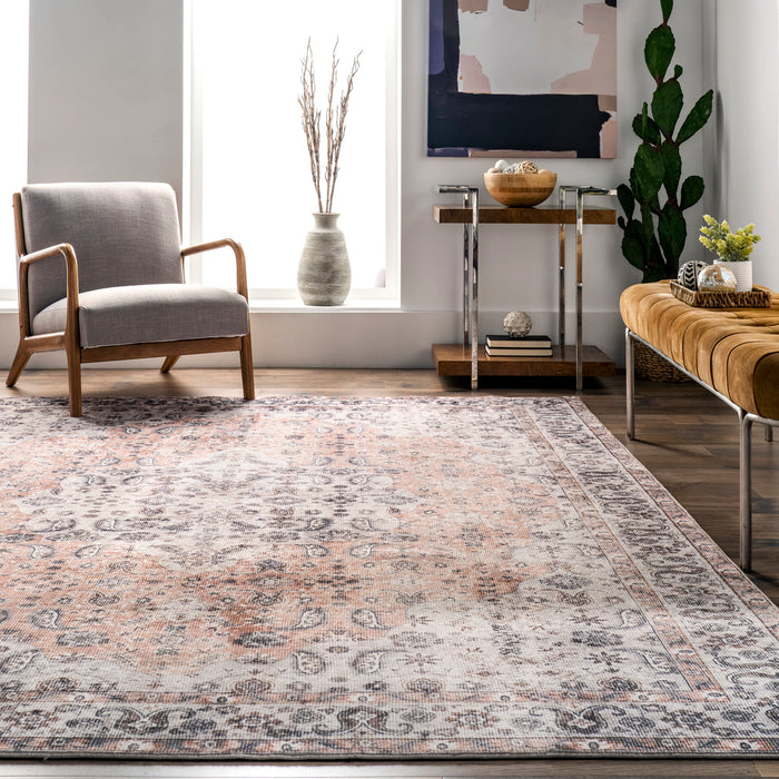 Kinsley Vintage Paisley Area Rug 133x190 cm Peach