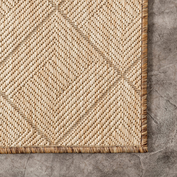 Kirstin Indoor Outdoor Ruskea Diamond Jute Area -matto 120x180 cm