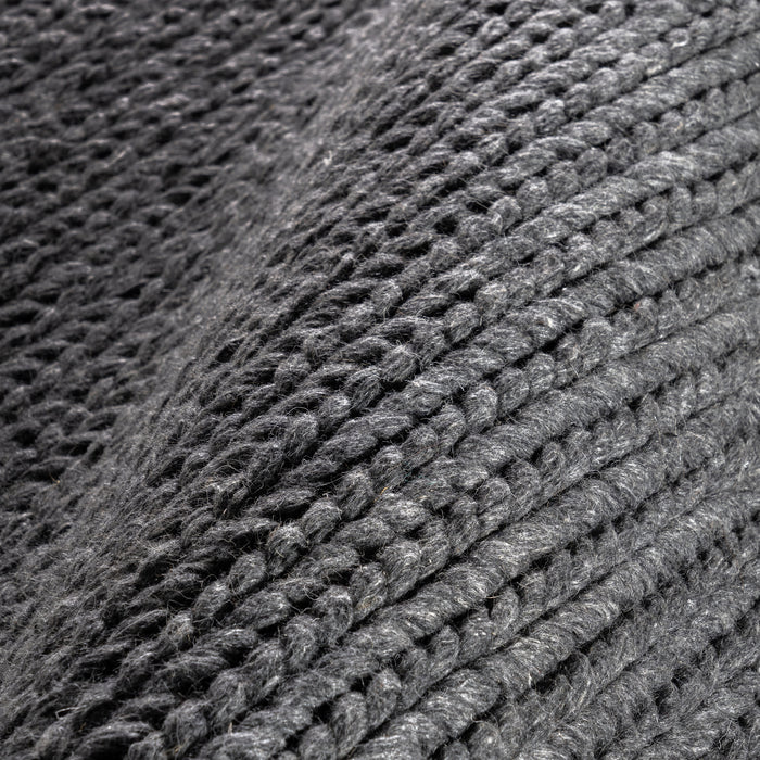 Knit Wool Area Rug 150cm Charcoal Color