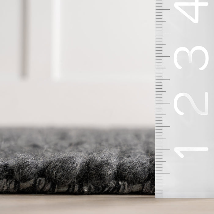Knit Wool Area Rug 150cm Charcoal Color