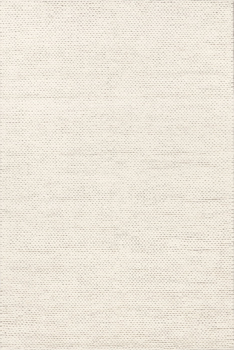 Knit Wool Area Rug 60 x 90 cm Off White