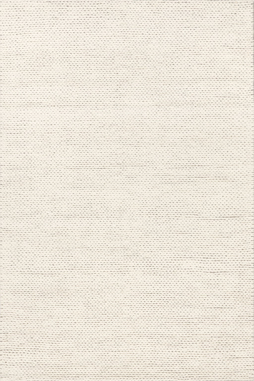 Knit Wool Area Rug 60 x 90 cm Off White
