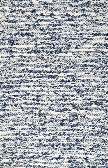 Tappeto in maglia di lana colore blu 140x200 cm