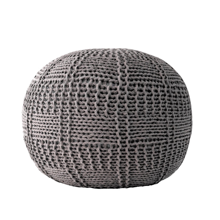 Knitted Cotton Pouf For Extra Seating And Decor