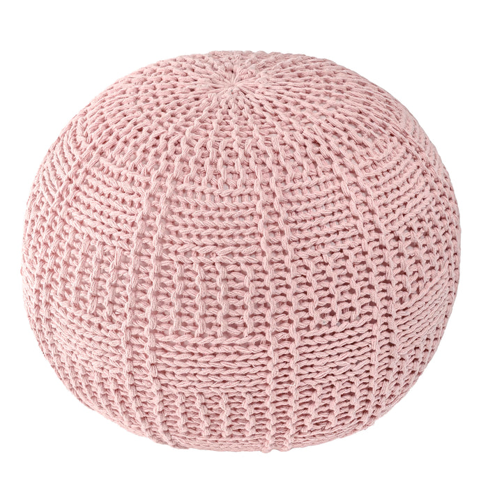 Knitted Cotton Pouf For Living Room And Bedroom Decor