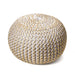 Knitted Gold Pouf Accent Furniture for Living Room