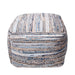 Knitted Jute And Denim Pouf For Living Room Decor