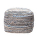 Knitted Jute And Denim Pouf For Living Room Decor