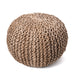 Knitted Jute Pouf Ottoman for Living Room and Bedroom