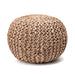 Knitted Jute Pouf Ottoman for Living Room and Bedroom