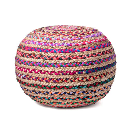 Knitted Multicolor Pouf for Living Room and Bedroom