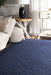 Knitted Wool Area Rug Navy 150x240 cm