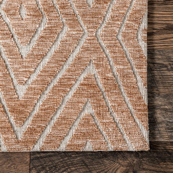 Krystin Geometric Tan Area Rug 130cm x 180cm