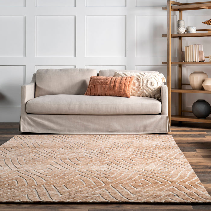 Krystin Geometric Tan Area Rug 130cm x 180cm