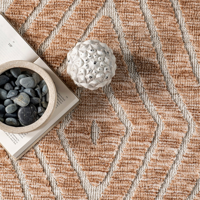 Krystin Geometric Tan Area Rug 130cm x 180cm