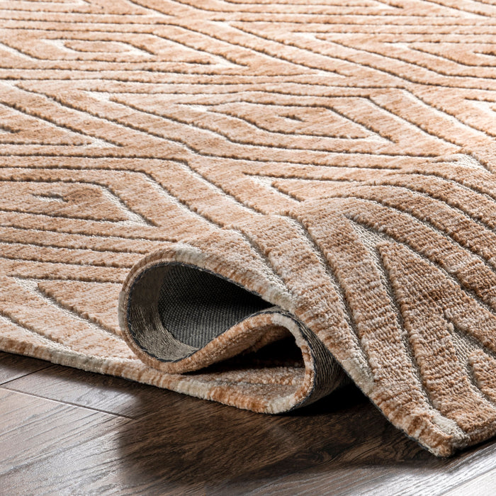 Krystin Geometric Tan Area Rug 130cm x 180cm