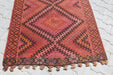 Kurdish Embroidered Kilim Rug 124cm x 368cm Vintage Design