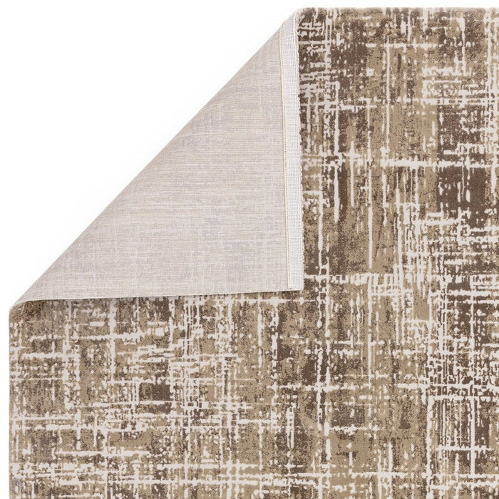 Kuza Abstract Modern Distressed Textured Soft-Touch Beige/Light Grey Rug 120 x 170 cm