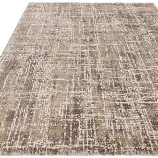 Kuza Abstract Modern Distressed Textured Soft-Touch Beige/Light Grey Rug