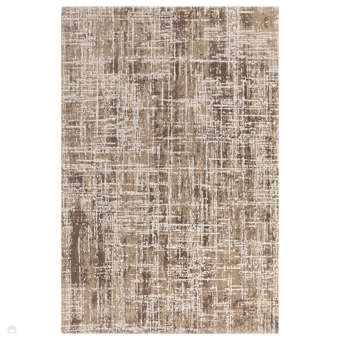 Kuza Abstract Modern Distressed Textured Soft-Touch Beige/Light Grey Rug