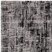 Kuza Abstract Modern Distressed Textured Soft-Touch Black /Light Grey Rug