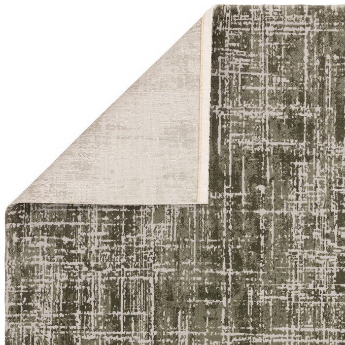 Kuza Abstract Modern Distressed Textured Soft-Touch Khaki/Light Grey Rug