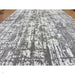 Kuza Abstract Modern Distressed Textured Soft-Touch Mid Grey/Cream/Light Grey Rug