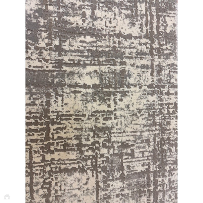 Kuza Abstract Modern Distressed Textured Soft-Touch Mid Grey/Cream/Light Grey Rug