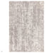 Kuza Abstract Modern Distressed Textured Soft-Touch Mid Grey/Cream/Light Grey Rug