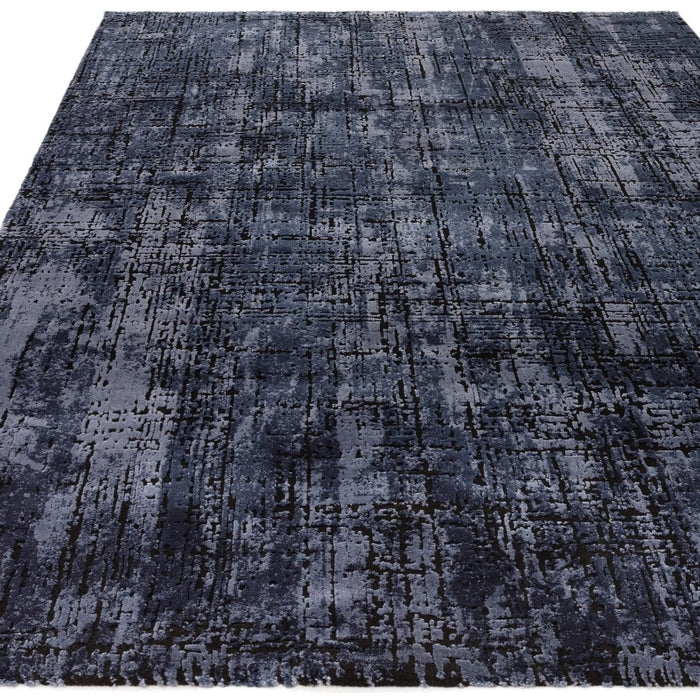 Kuza Abstract Navy Rug