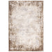 Kuza Border Modern Abstract Distressed Textured Soft-Touch Beige/Light Grey Rug