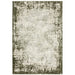 Kuza Border Modern Abstract Distressed Textured Soft-Touch Khaki/Light Grey Rug